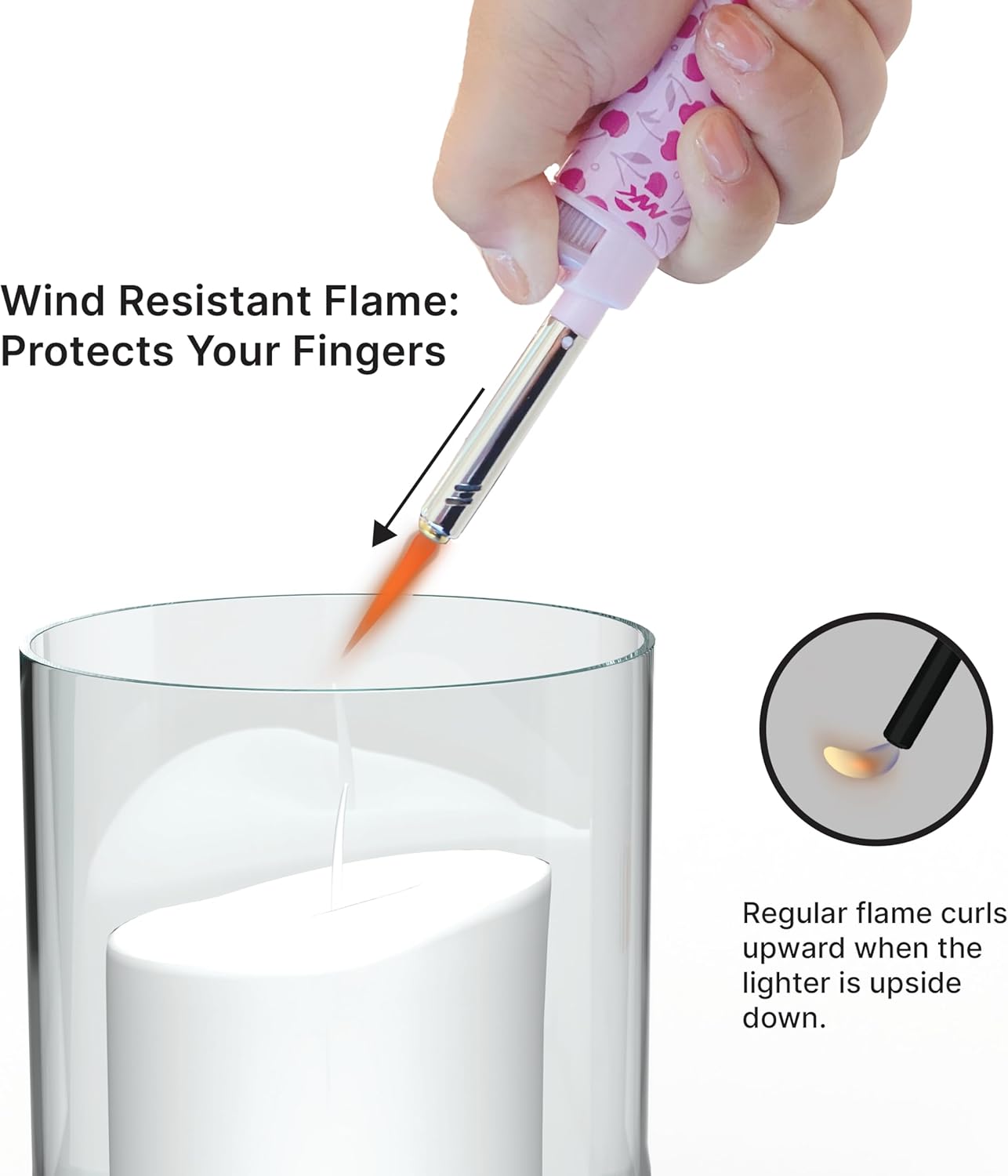 MK Candle Lighter, Butane Refillable Wind-Resistant Flame, 4-Pack for BBQ, Camping, Outdoor Use (Charm-5PC)