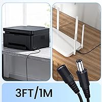Vista 7 de Paquete de 2 cables de extensión de cobre puro de CC de 3 pies/3.3 ft, universal de 0.217 in x 0.083 in, enchufe hembra a macho, cable de 12 V