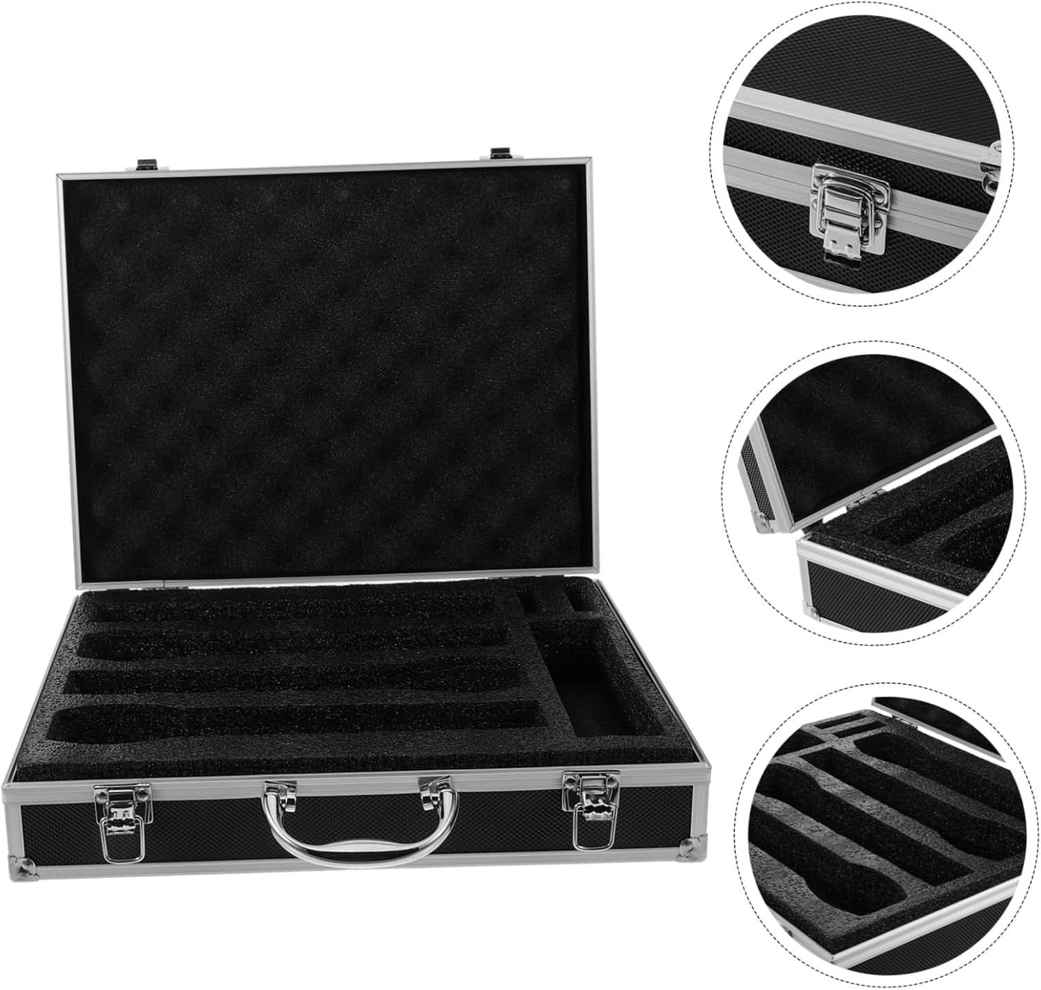 TOYANDONA Portable Microphone Case Durable Storage Organizer for Handheld Microphones Protects Against Scratches Dust for Ktv Events Fits Mics with Accessories