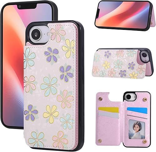 Miniatura 254 de UEEBAI Funda tipo cartera para iPhone 15 Pro Max con tarjetero, cubierta de cuero PU con soporte, bloqueo RFID, doble cierre magnético, relieve de