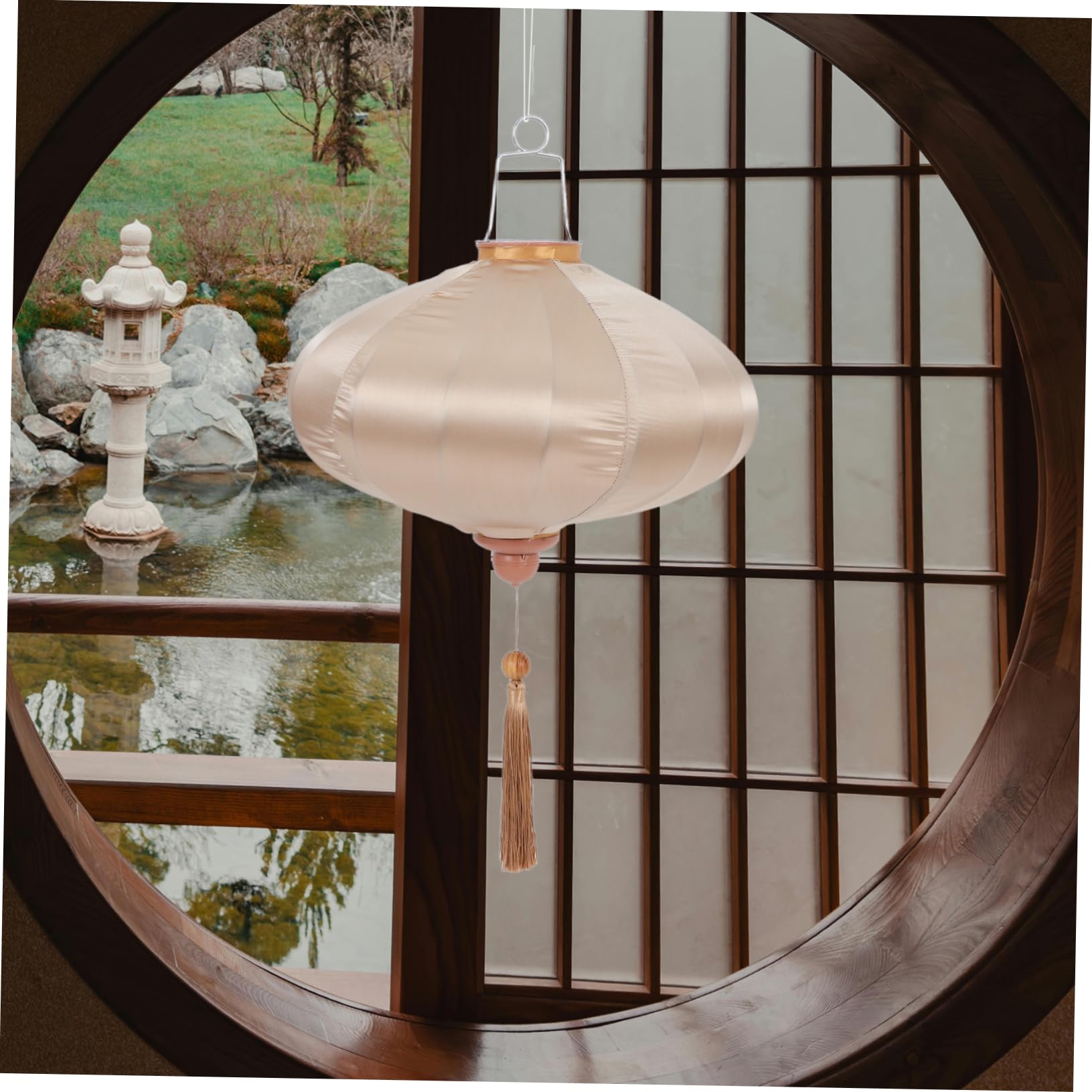 SHINEOFI Vintage Satin Laterne Für Hochzeitsdekoration Hängelaterne Mit Fransen Im Retro-Stil Für Innen Außennutzung Elegante Und Stabile Gestaltung Für Unvergessliche Atmosphäre