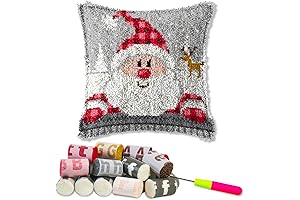DIY Santa Claus Latch Hook Pillowcase Kits for Adults & Kids