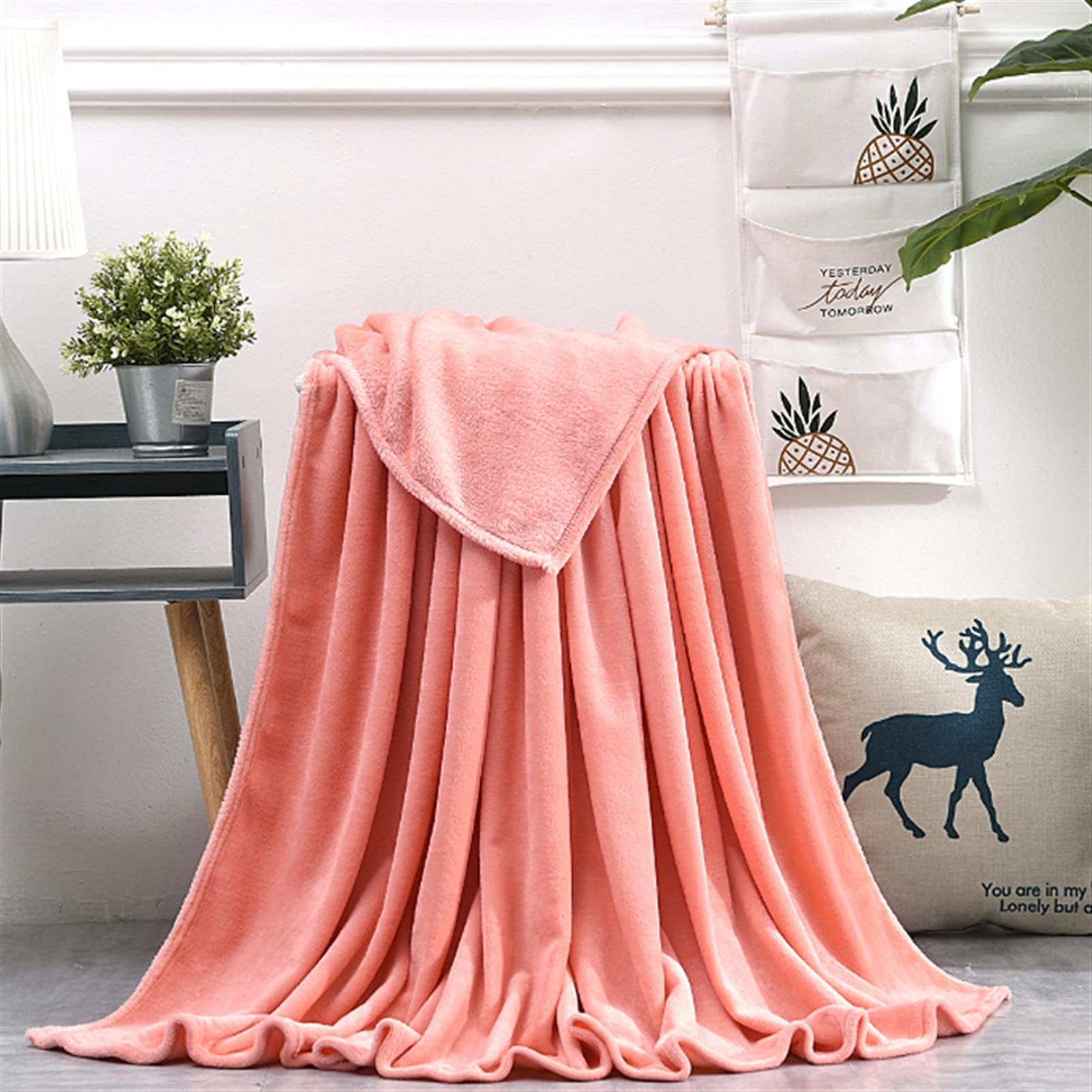 Couverture de corail chaude et plaid de canapé rose 200x230cm