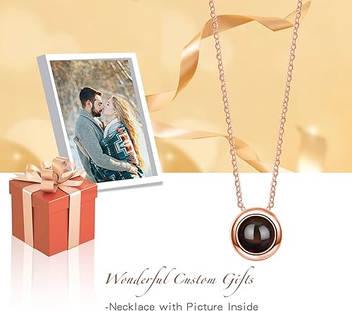 Miniatura 4 de SUPHELPU Collares personalizados con imagen en el interior, collar personalizado para mujer, collar con foto personalizada, regalo conmemorativo de