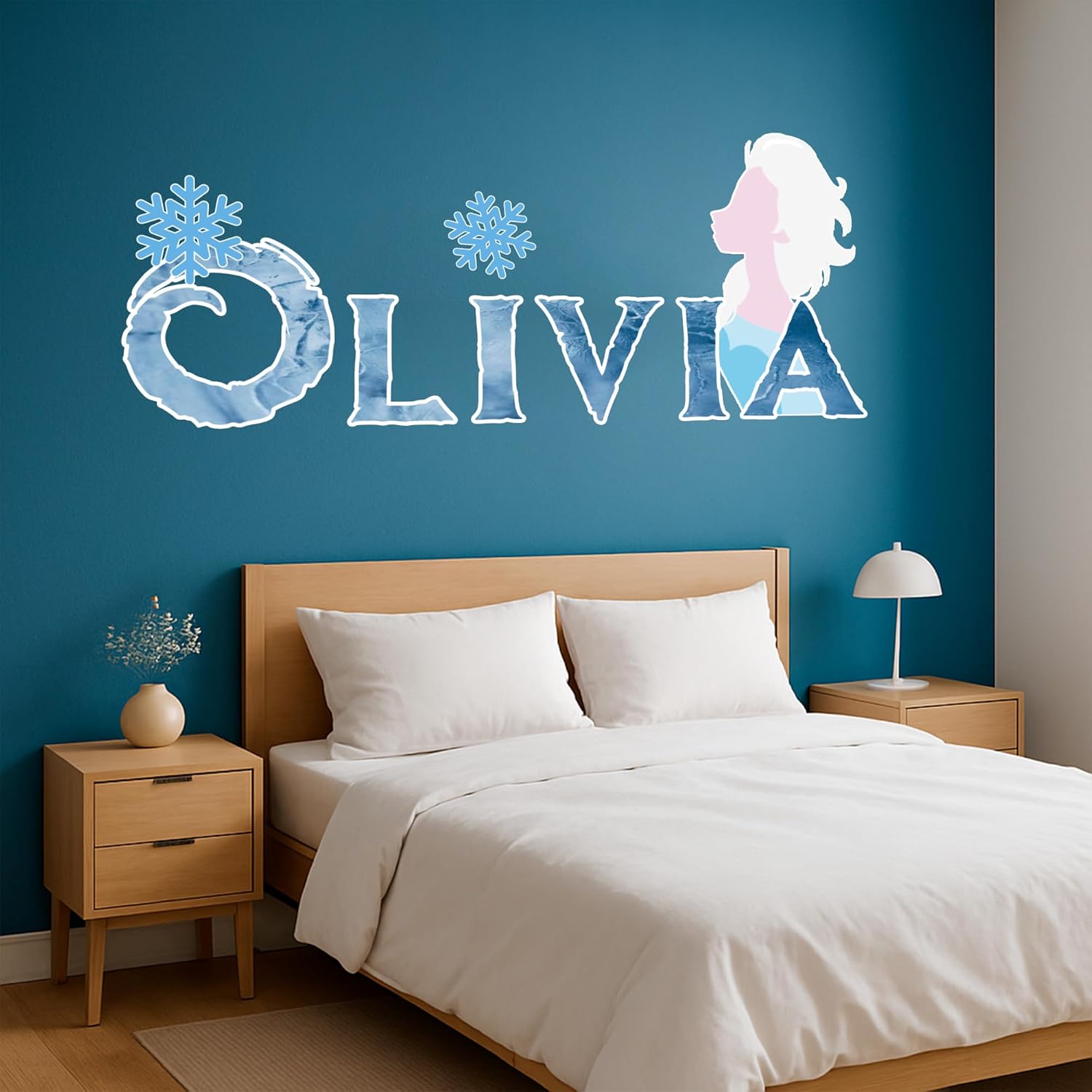 Princess Wall Sticker, Custom Name, Girl Bedroom Decor, wall Art, Wallpaper, Wall Decal, Frozen Style, CS-FZ.01