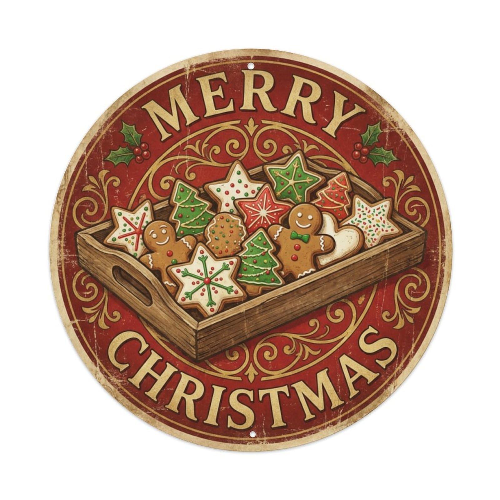 Merry Christmas Cookie Baking Joy Metal Tin Sign
