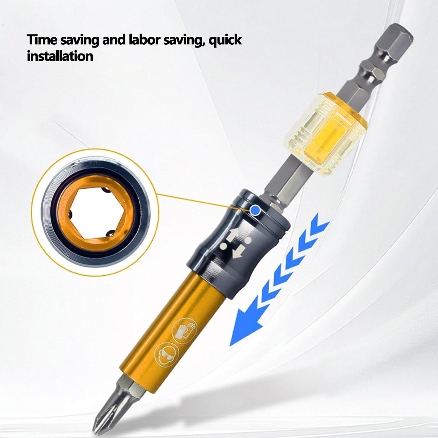 Garosa Magnetic Extension Socket 0.25 Inch Hex Shank Bit Holder Multi Function Tool with for Furniture Assembly and Drilling Operations