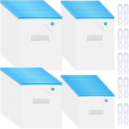 SHENLIU Paquete de 70 bolsas Sous Vide, 60 bolsas con cremallera al vacío de 4 tamaños y 10 clips de sellado, bolsa selladora al vacío reutilizable