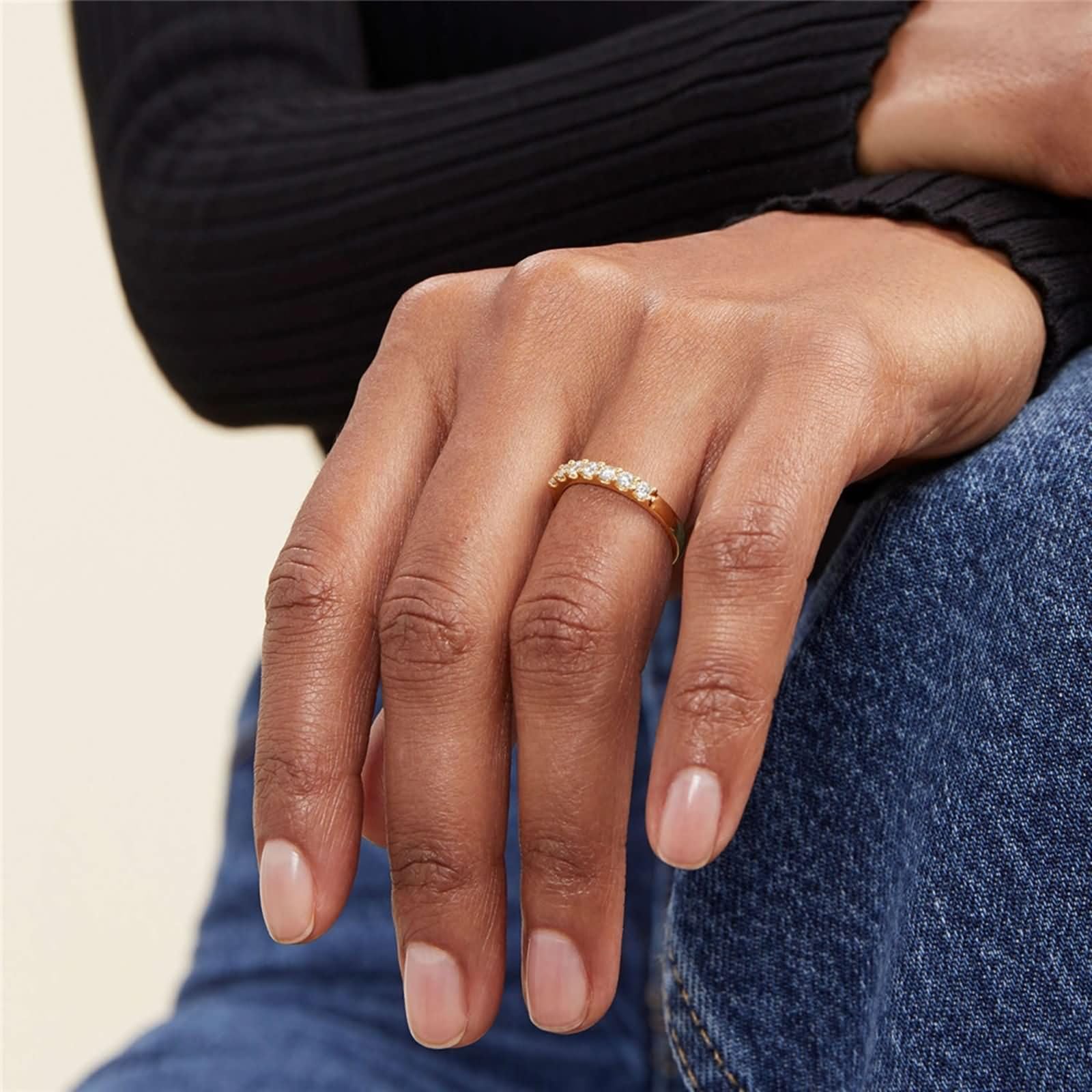 Beydodo Anillos Compromiso Oro Mujer 9 14 18 Kilates con 2,5x2,5 mm Redondo con Moissanita, Anillos de Mujer Oro de Promesa