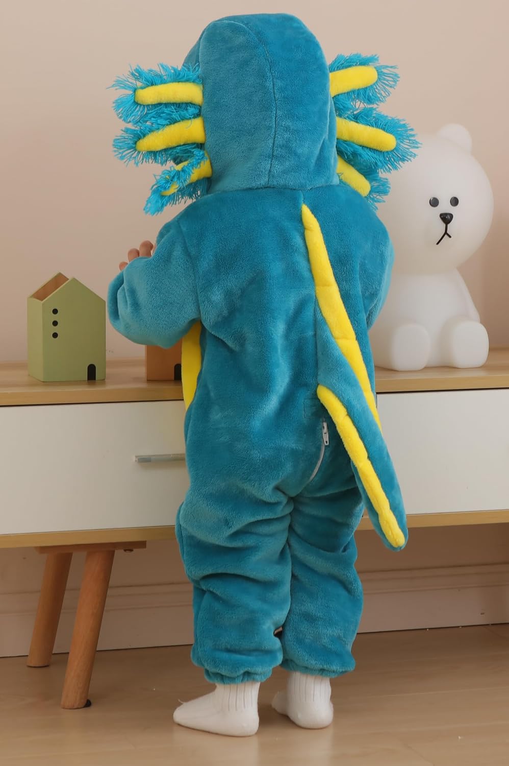 DarkCom Unisex Baby Axololtl Costume Animal Onesie Toddler Hooded Romper Halloween Kids' Christmas Pajamas - Image 7