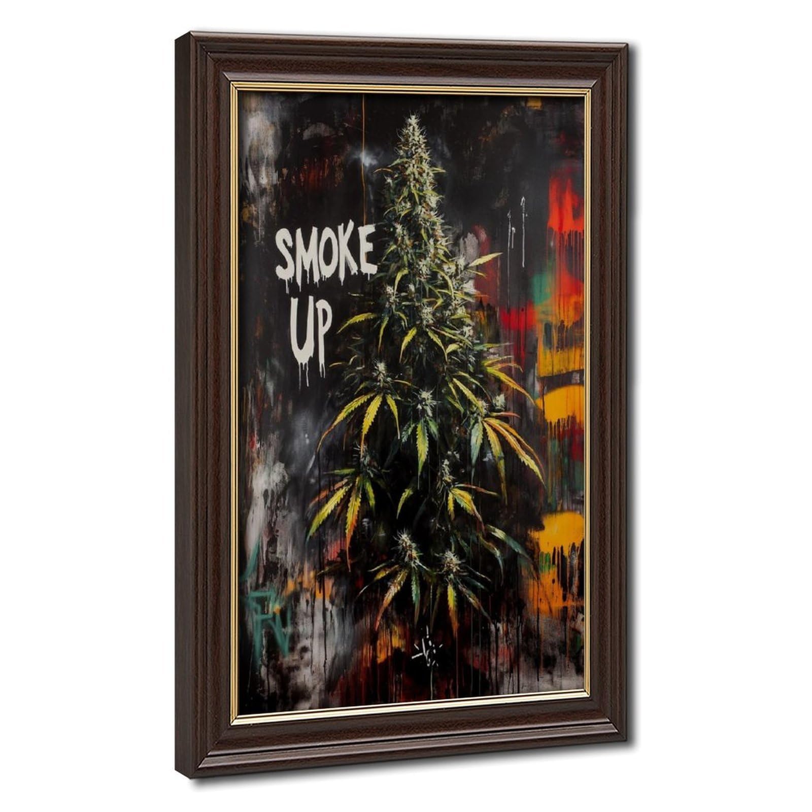Bareronor Abstract Marijuana Canvas Poster Bedroom Decor Landscape Office Room Decor Gift 8" L X 12" W