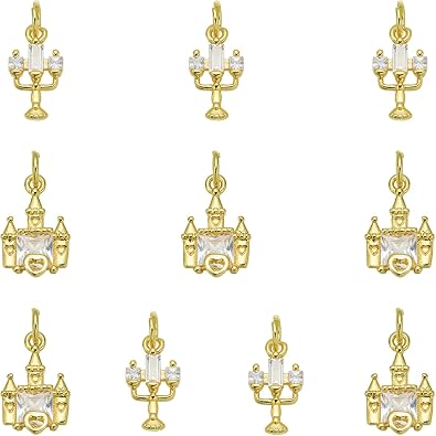 Clear Charms for Jewelry Making, 10 Pcs