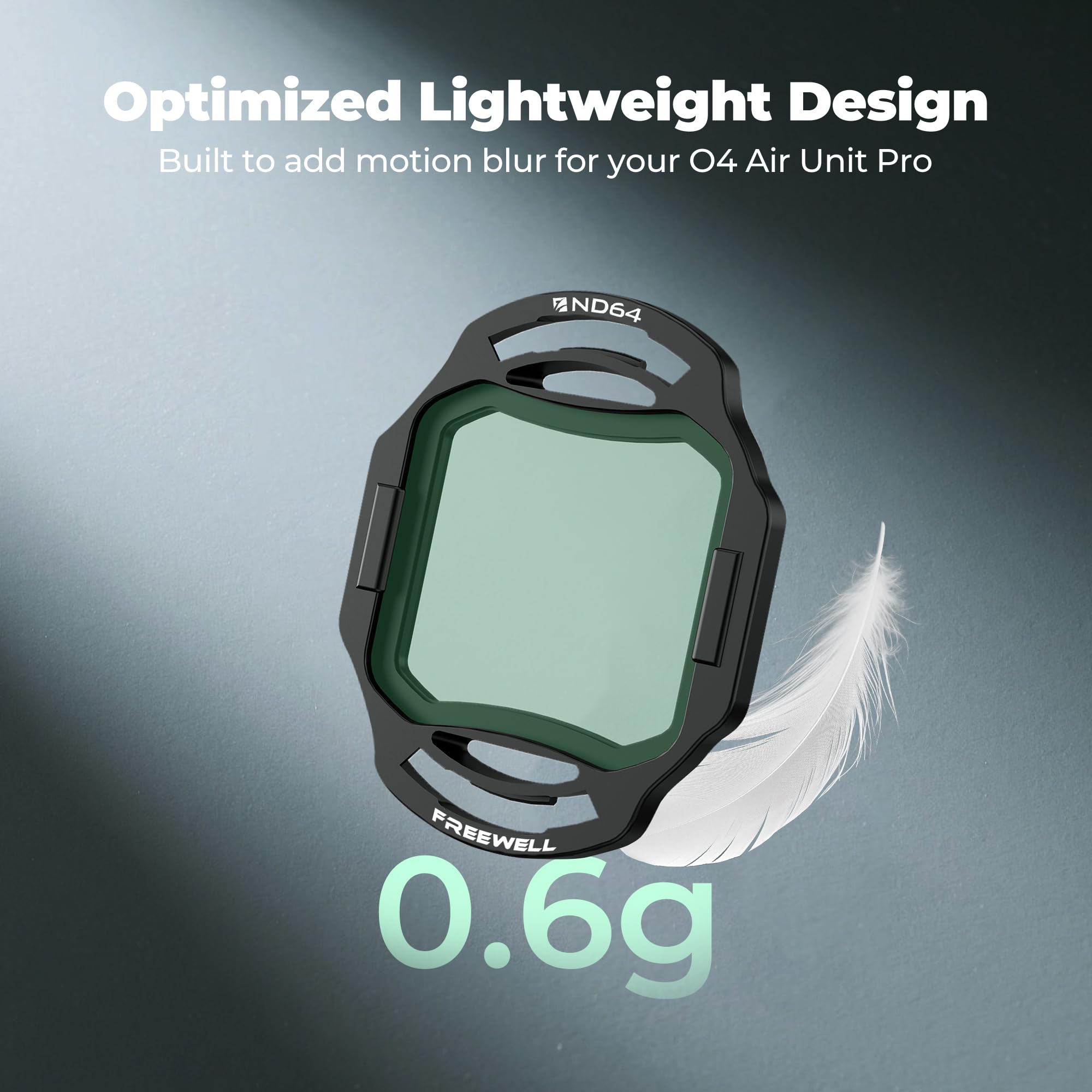 Freewell Filtr ND 4-pak do DJI O4 Air Unit Pro | ND8, ND16, ND32, ND64 – zmniejsz prędkość migawki dla płynnego, kinowego nagrania