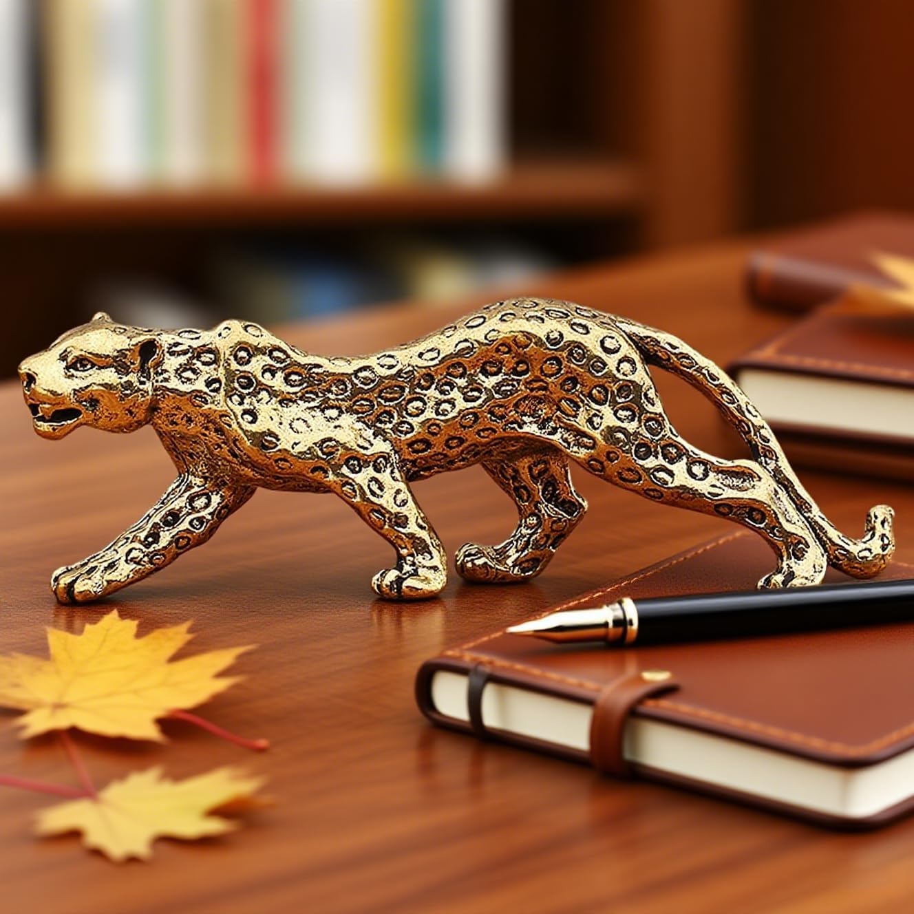 Leopard Statue - Elegant Leopard Figurine Stylish Desktop Ornament, Tabletop Decoration