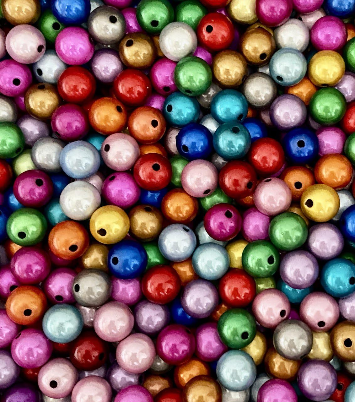 Lot De 30 Perles Multicolores 10 Mm Effet Craquelé - Pour Création De Bijoux, Neuf !