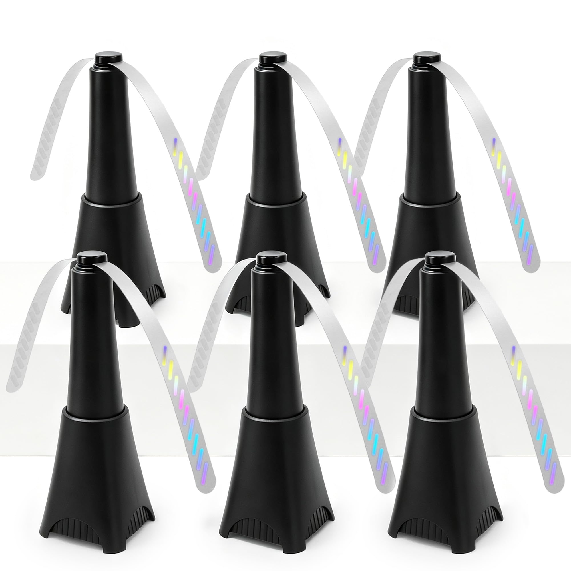 CHEOAR 6 Pack Battery Powered Table Food Fans, Black