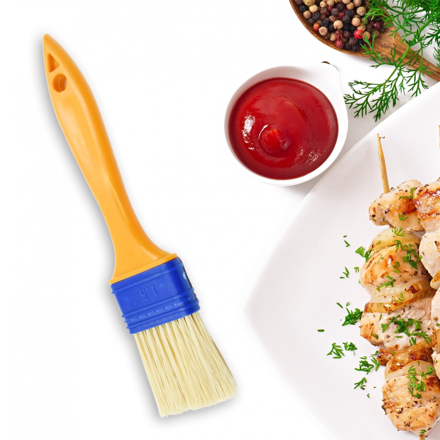 Multifunction Basting Brush for Cooking Pastry Brush Baking Food Butter Brush Dusting Brush for Cooking Grease Brush for Baking Safe Grilling/Hairbrush/Corn (2 Pcs Set)-image-49