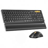 ProtoArc Tastiera e Mouse Wireless Bluetooth, KM60 Full-size Tastiera PC con Poggiapolsi