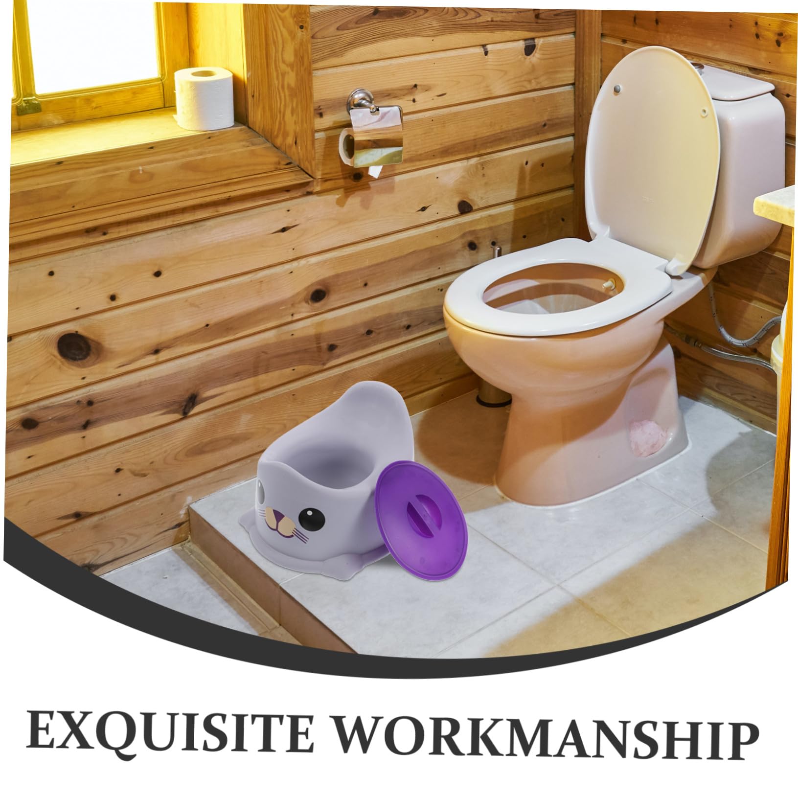 BESTonZON Asiento de Entrenamiento para Ir al Baño para Niños Pequeños con Respaldo y Patas Ajustables Antideslizantes en Material Pp Diseño Adorable para Ñiño