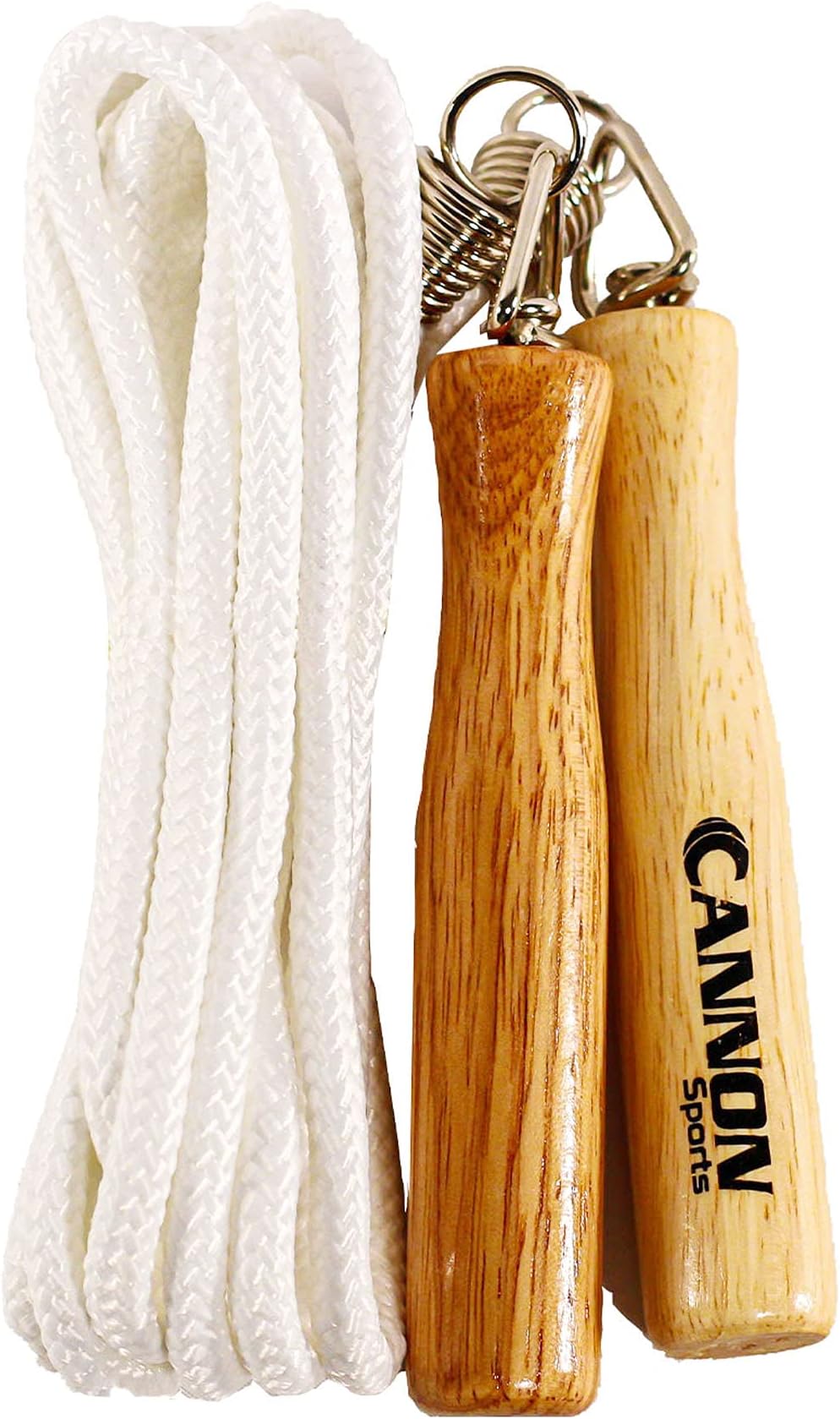 9-ft polyester Jump Rope with Spring Loaded Wooden Handles for Speed Jumping