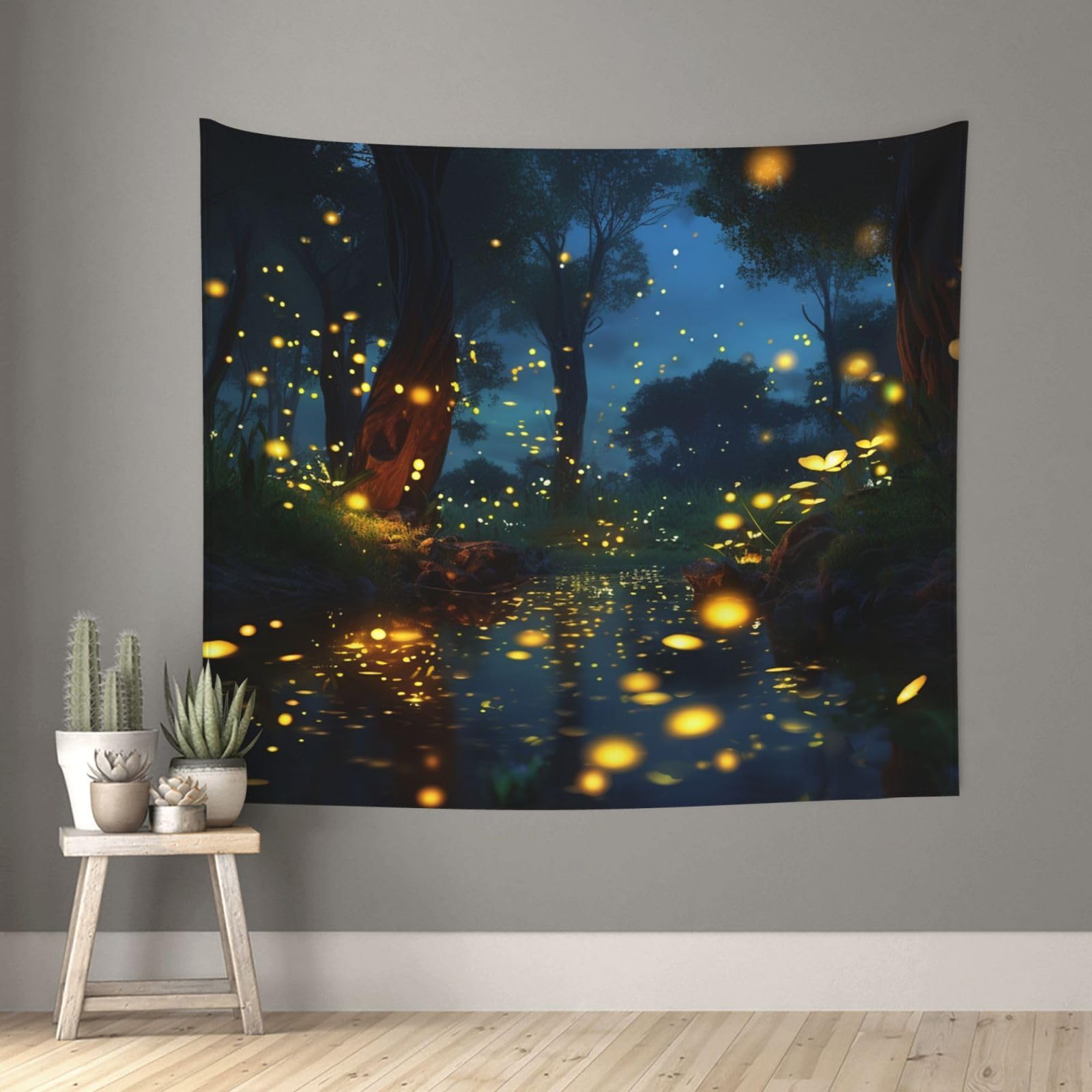 FodPand Fireflies Tapestry for Bedroom Aesthetic, Wall Hanging Tapestries Art Decor Backdrop Wall Tapestry for Dorm Living Room Funny Poster Party Banner Background 51" X 60"