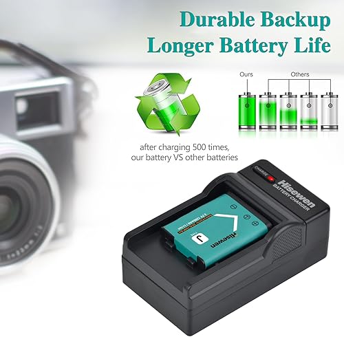 Miniatura 7 de Hisewen EN-EL19 Paquete de 2 baterías y cargador para Nikon Coolpix S32, S33, S100, S2800, S3100, S3200, S3300, S3500, S3600, S3700, S4100, S4200,