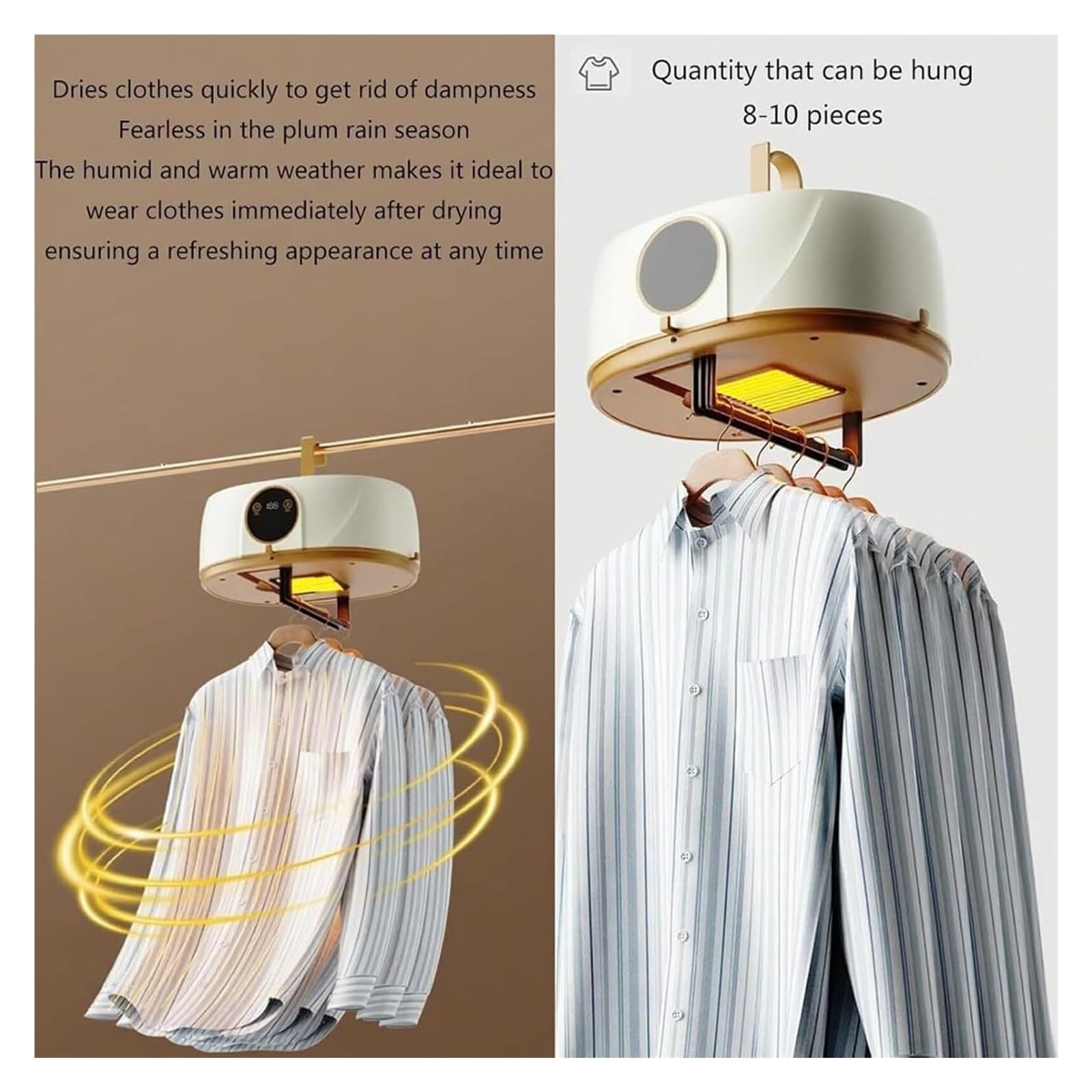 Plancha de vapor vertical automática y secadora portátil: sistema inalámbrico for el cuidado de la ropa con percha inflable