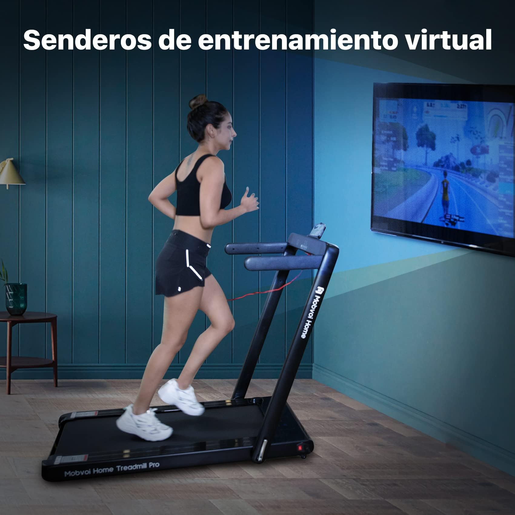 Mobvoi Home Cinta De Correr Smart AI con TicSports App, Altavoz Bluetooth Integrado, Control Remoto, Máquina para Caminar Y Correr para Ejercicio Físico En El Hogar En Interiores