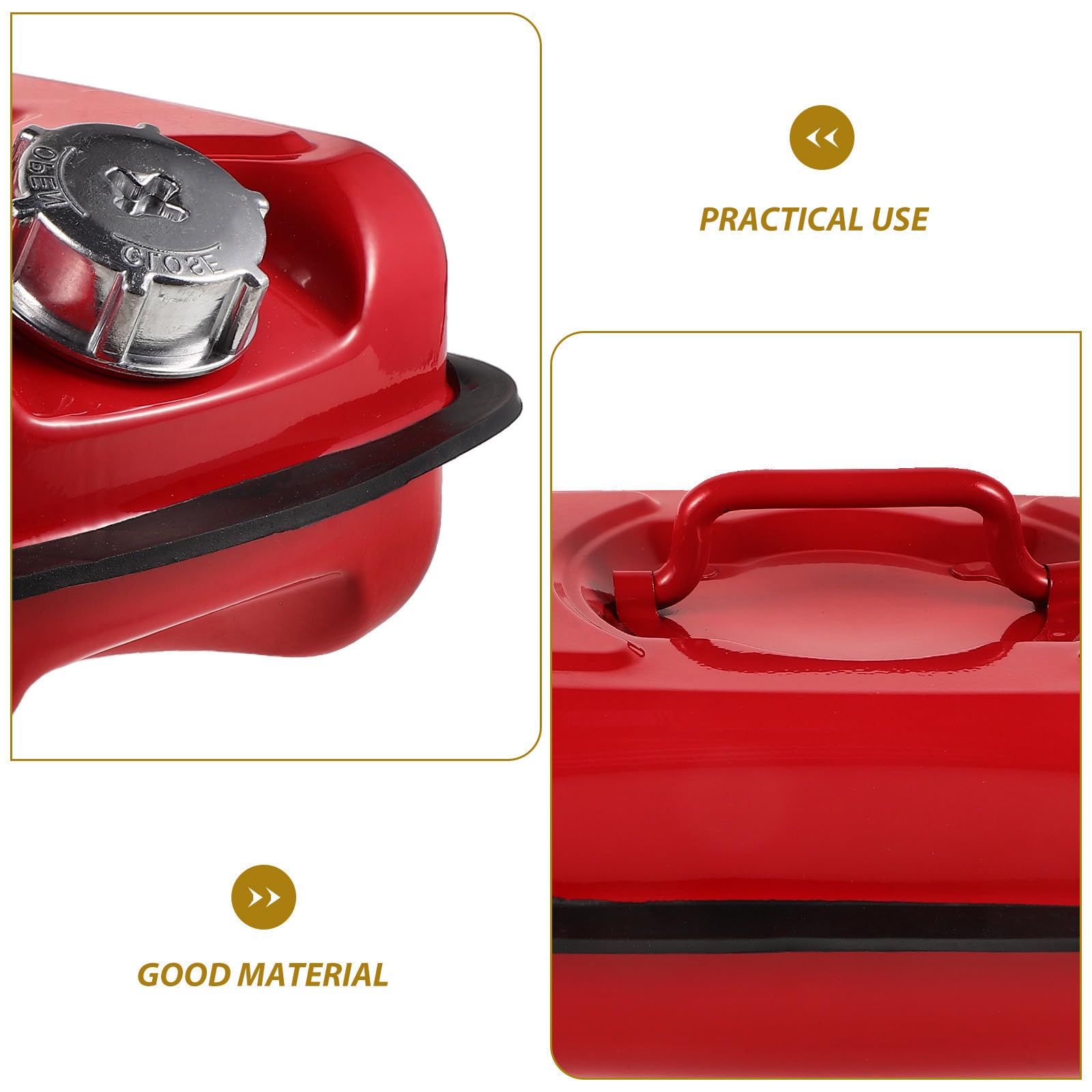POPETPOP Tanque de Gasolina Rectangular de 5l con Tapa y Sello Hermético, Depósito Portátil para Generadores y Vehículos todo Terreno en Tareas al Aire Libre