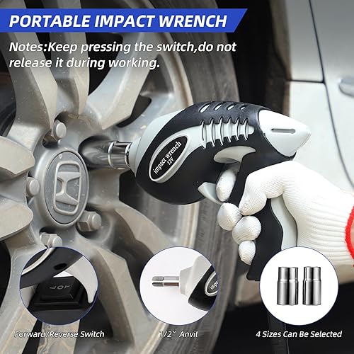 Miniatura 7 de Electric Jack BENYAN - Kit de gato de automóvil de 5 toneladas con llave de impacto eléctrica y bomba de inflado, gato portátil de 12 V con luz LED