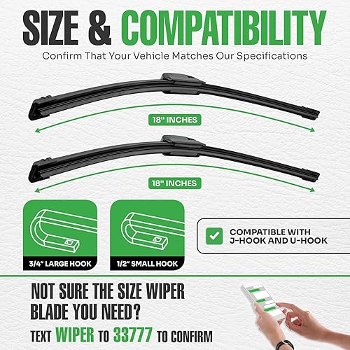 Miniatura 4 de lebogner Limpiaparabrisas de 18 pulgadas + 18 pulgadas, paquete de 2 limpiaparabrisas de repuesto para todas las estaciones para mi automóvil, hoja