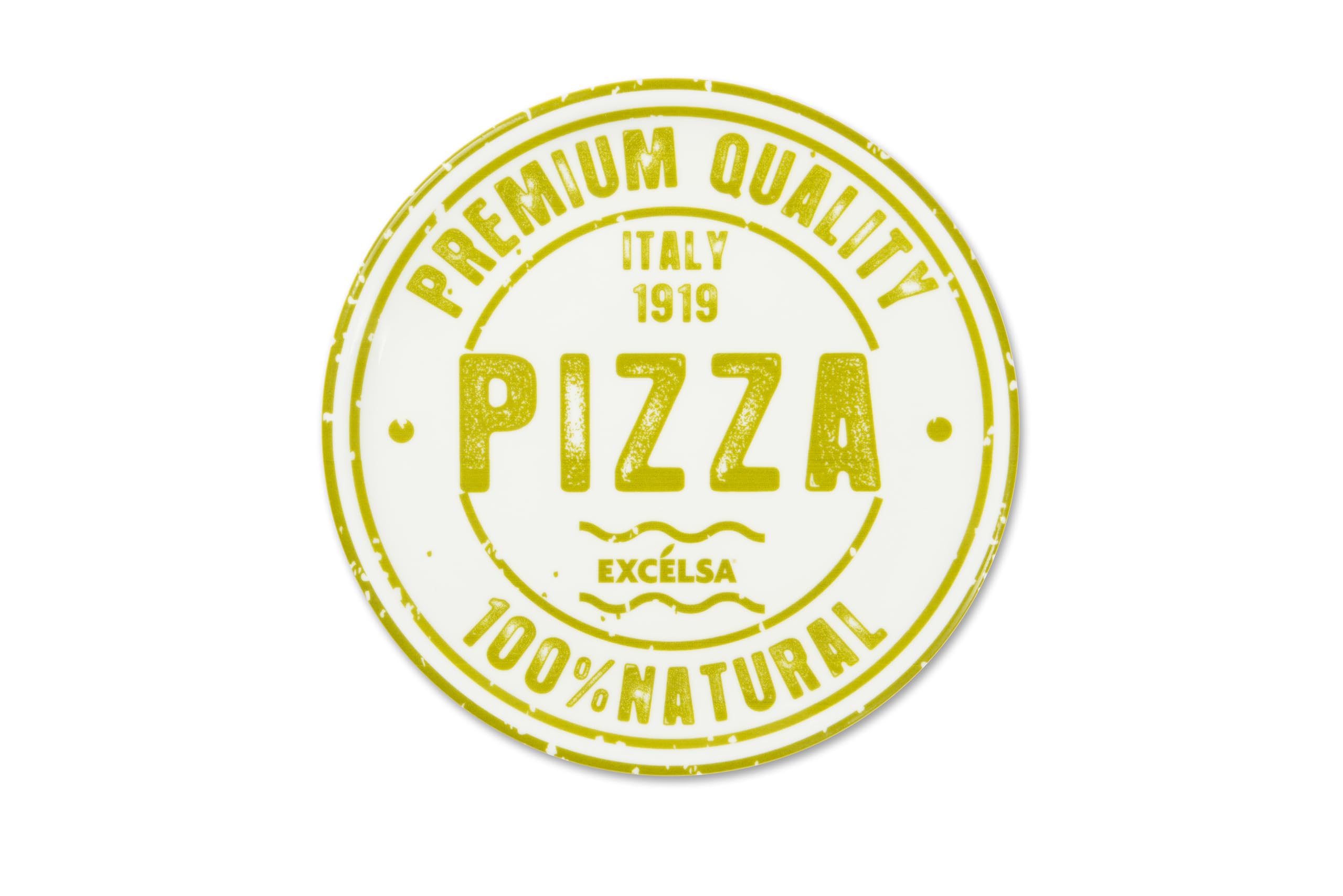 Excelsa Premium Quality Lot de 6 assiettes à pizza, diamètre 31 cm, porcelaine, multi-décors