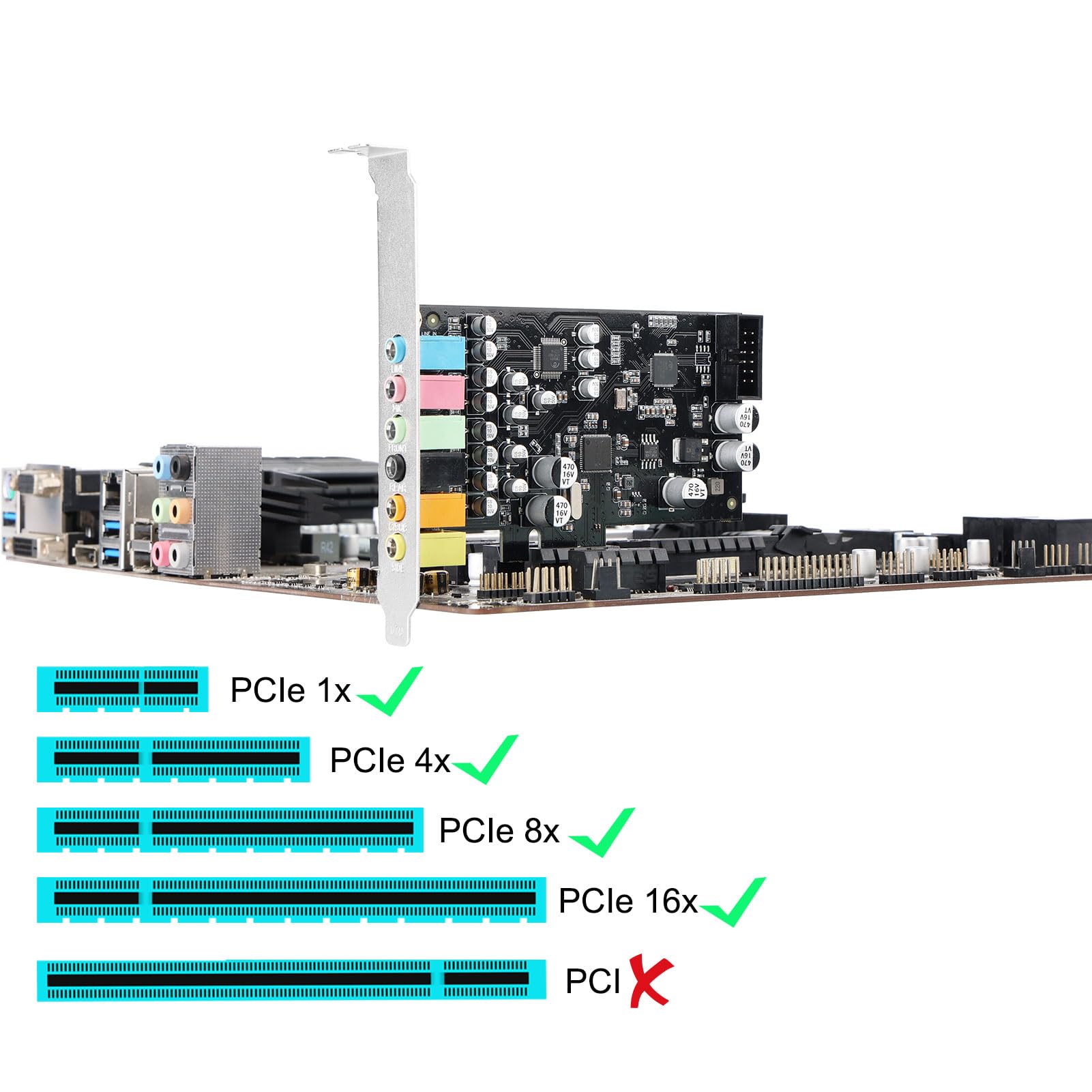 Scheda audio surround PCIe 7.1, chipset CM6212 + CM9881, supporto ASIO, scheda audio PCI Express per PC desktop Windows