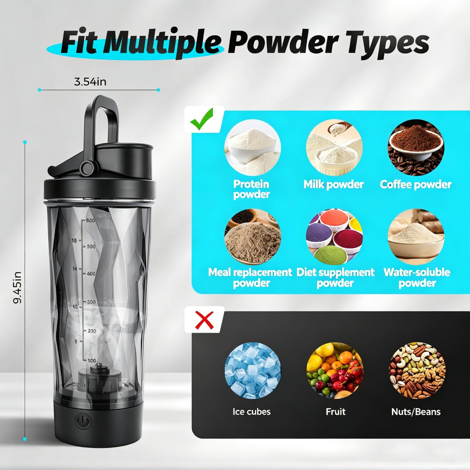 Shaker Proteinshake Elektrisch 700ml,USB C Wiederaufladbar Starker Motor Rapid Mix Elektrischer Shaker, BPA Frei, Tragbar Proteinshake Becher für Eiweiß- & Sportgetränke, Milch Kaffee Mahlzeitenersatz