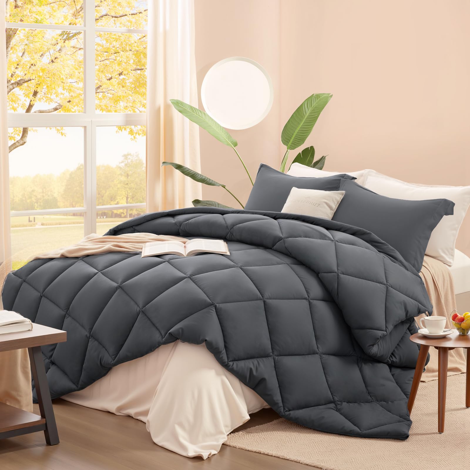 SunStyle Twin Comforter Set - White Bed in a Bag -11