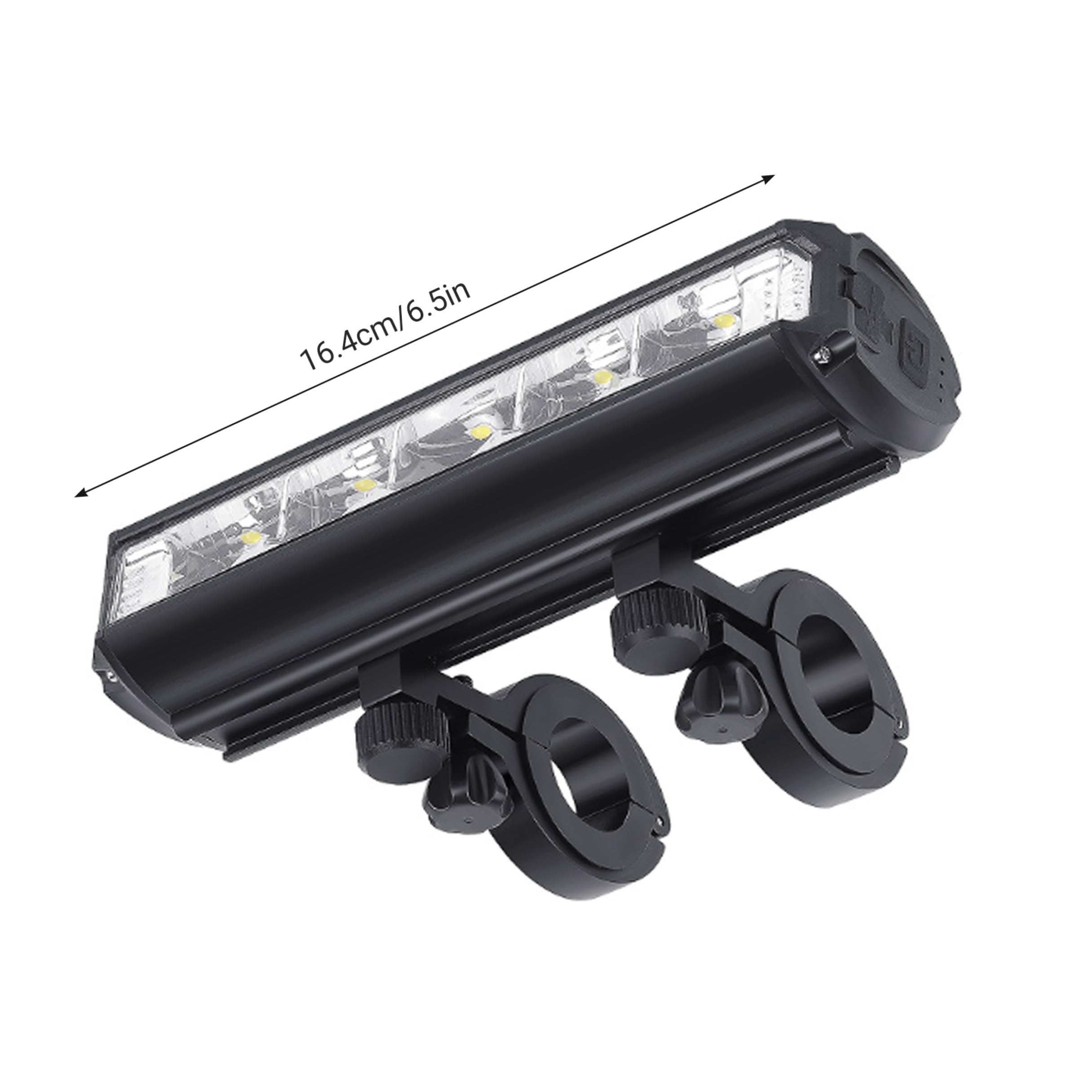 Luce anteriore per bici Confezione da 1, ricaricabile, nera, 7 pollici.. | Ultra luminoso da 20000 lumen, struttura in alluminio, ideale per la guida notturna