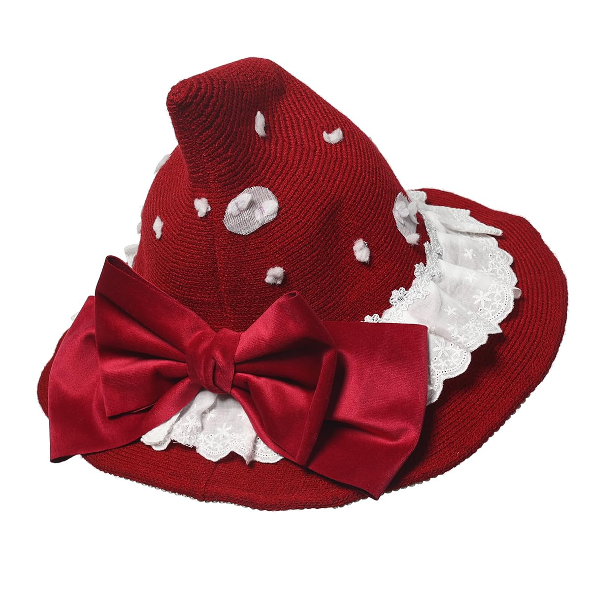 COSDREAMER Women Witch Hat Wool Knit Cap for Halloween Christmas Costume Party (E) — image 1