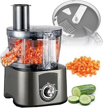 3 In 1 Electric Automatic Vegetable Fruit Chopper, Commercial Vegetable Slicer W/ 3 Blades, 600 W Pure Copper Motor, Convenient Disassembly, for Onion Cucumber Carrot Cubes