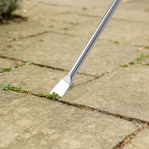 Miniatura 7 de Jiozermi Herramienta extractor de malezas de diente de león con mango suave, herramienta de eliminación de malezas de jardín de acero inoxidable,