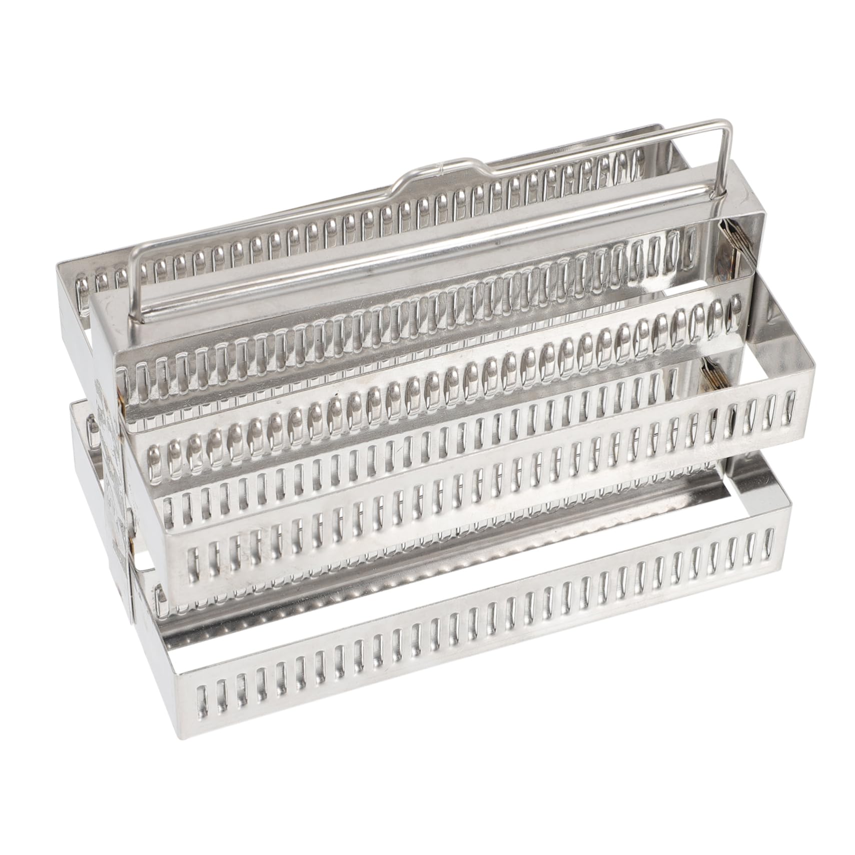 UTHCLO 60-Piece Stainless Steel Staining Rack Glass Slides Rack Microscope Slides Holder Lab Storage