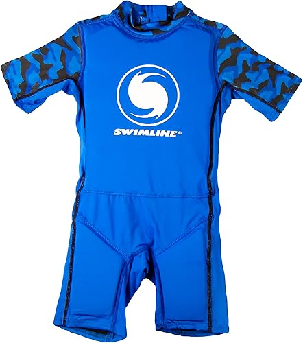 Swimline Traje de entrenamiento de natación flotante de licra, azul para niños, talla S