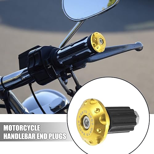 Miniatura 8 de X AUTOHAUX 1 par 78 "0.866 in motocicleta mano apretones manillar final deslizante tapas tapones aleación de aluminio negro
