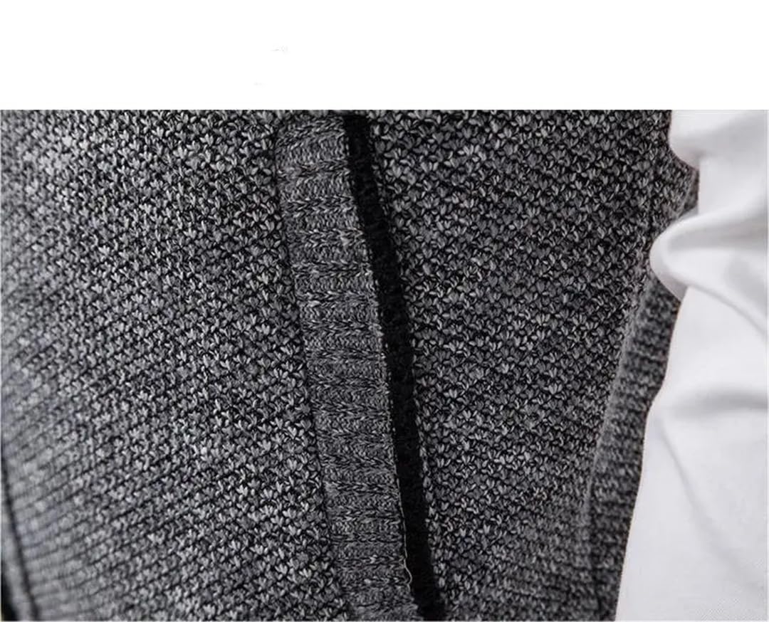 Disimlarl Suéter de punto sin mangas para hombre, cárdigan de lana con cremallera, suéter de cuello alto, chaleco de punto