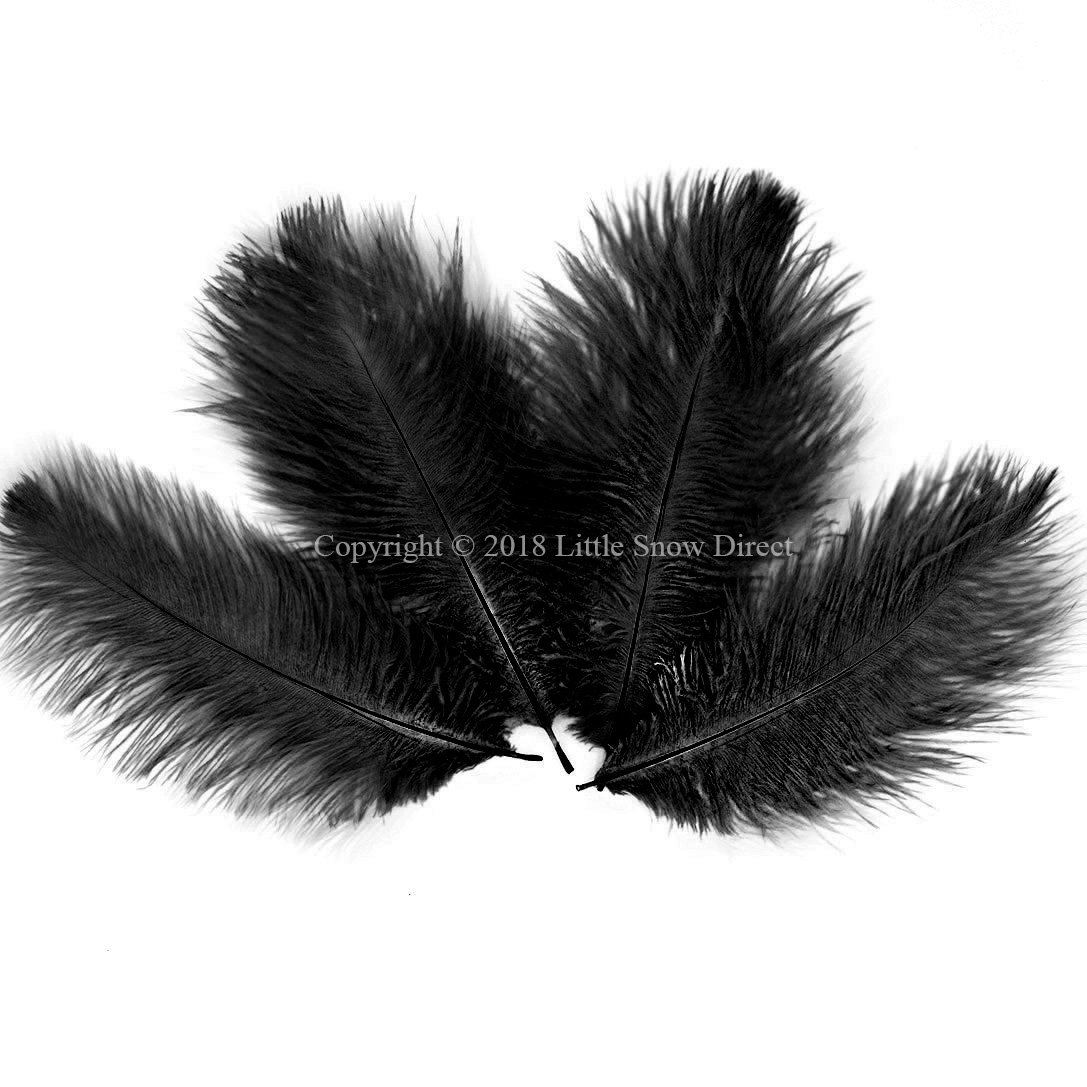 10PCS Ostrich Feathers Plumes Fluffy 6-8 Inches Long - Black