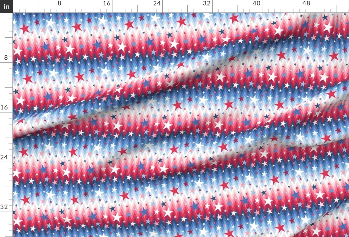 Spoonflower Fabric - Ombre Stars Stripes Independence July Patriotic Zigzag Day 7 0 0 Printed on Minky Fabric by The Yard - Sewing Baby Blankets Quilt Backing Plush