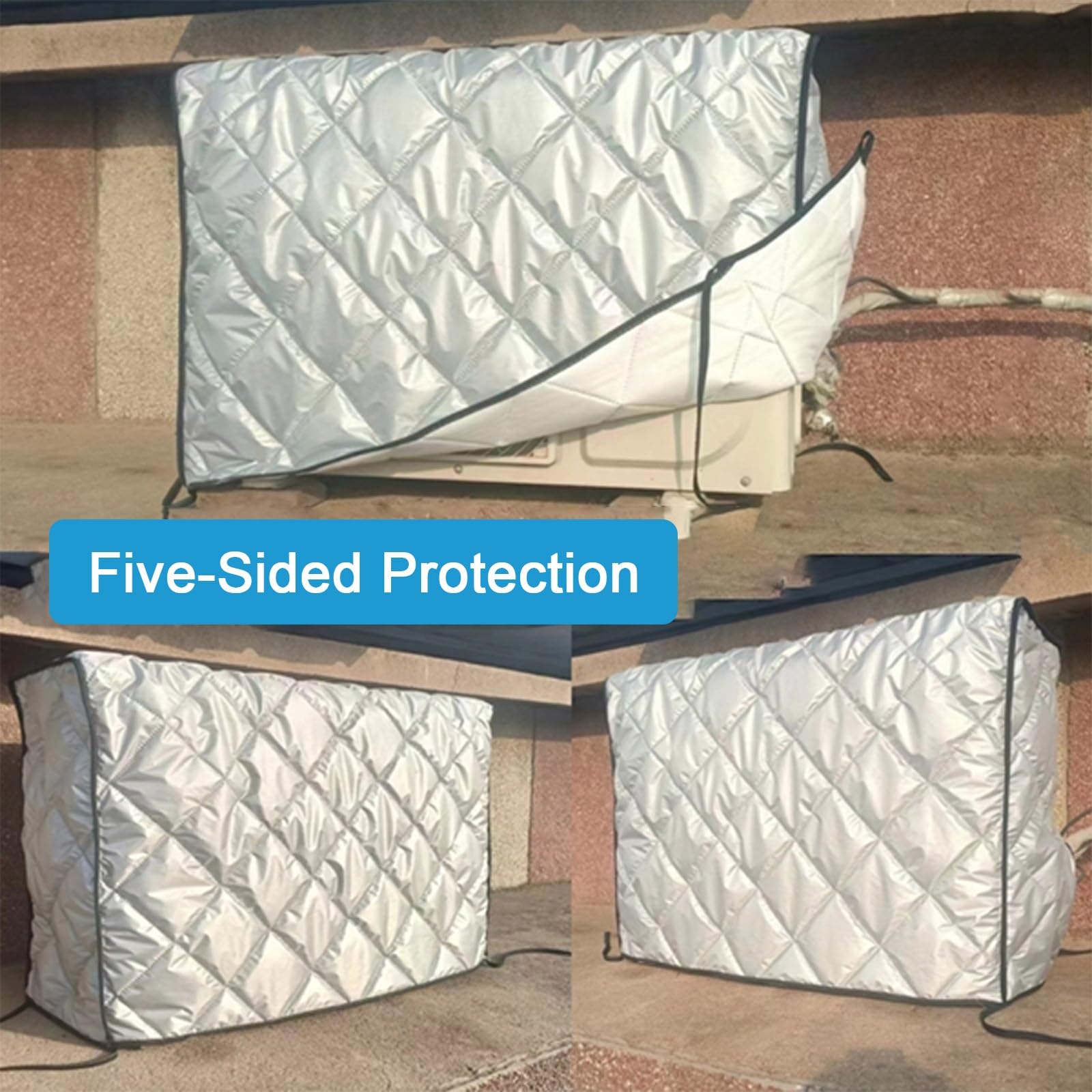 Funda para aire acondicionado exterior, protección impermeable de 5 lados, resistente a los rayos UV, duradera, se adapta a 92 x 35 x 70 cm, resistente a la intemperie