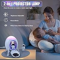 Vista 17 de Proyector de estrellas de astronauta, luz de galaxia, proyector de 360° Space Man Buddy Proyector de cielo LED luz nocturna espacial luz espacial