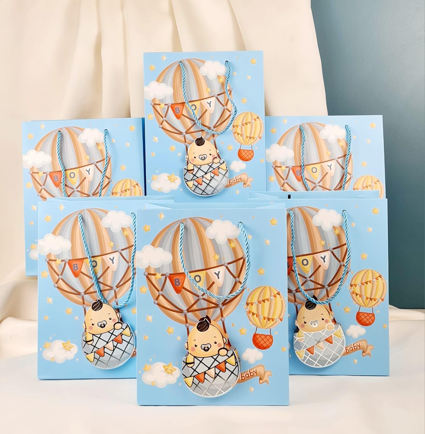 See full amazon price history chart for SATYAM KRAFT 6 Pcs baby boy parachute themed Paper Bag,Goodie Bag With Handle 3D Design Gift Paper bag,Gift For Boy,Girl,baby shower, Xmas,Return Gift,Different Occassion, Christmas Blue Theme(Blue)(Pack of 6) SATYAM KRAFT 6 Pcs baby boy parachute themed Paper Bag,Goodie Bag With Handle 3D Design Gift Paper bag,Gift For Boy,Girl,baby shower, Xmas,Return Gift,Different Occassion, Christmas Blue Theme(Blue)(Pack of 6) (B0CV7F9KJ9) Amazon Price History, Amazon Price Tracker