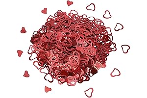 1200 Pieces Love Heart Shaped Confetti - Perfect for Weddings and Parties (Red)