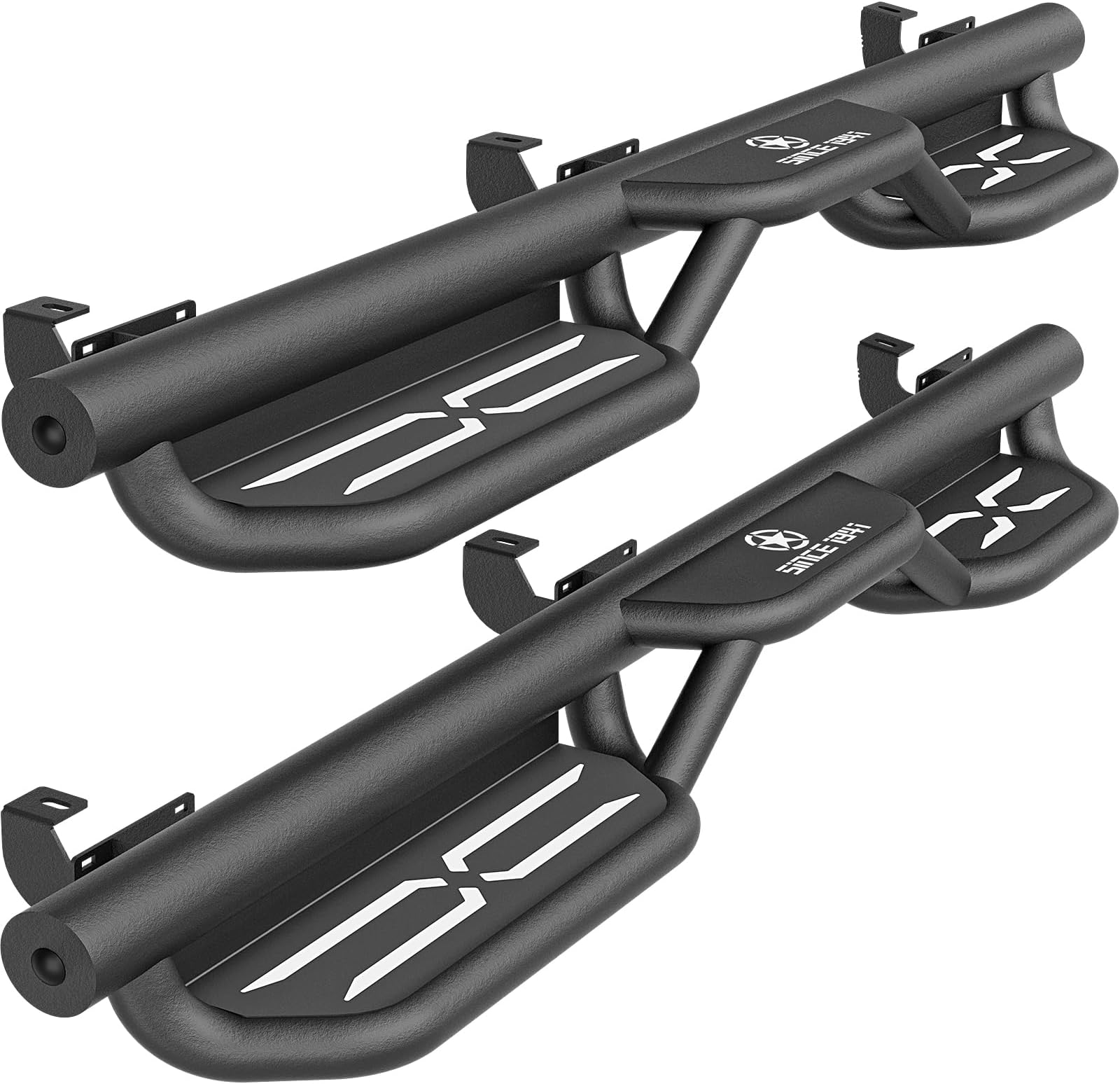 for Wrangler JK Running Boards Side Steps Compatible with 2007-2018 Jeep Wrangler JK Unlimited 4 Doors, Heavy-Duty Steel Nerf Bars Step Plates Rock Sliders Rail (Black, Powder Coated)